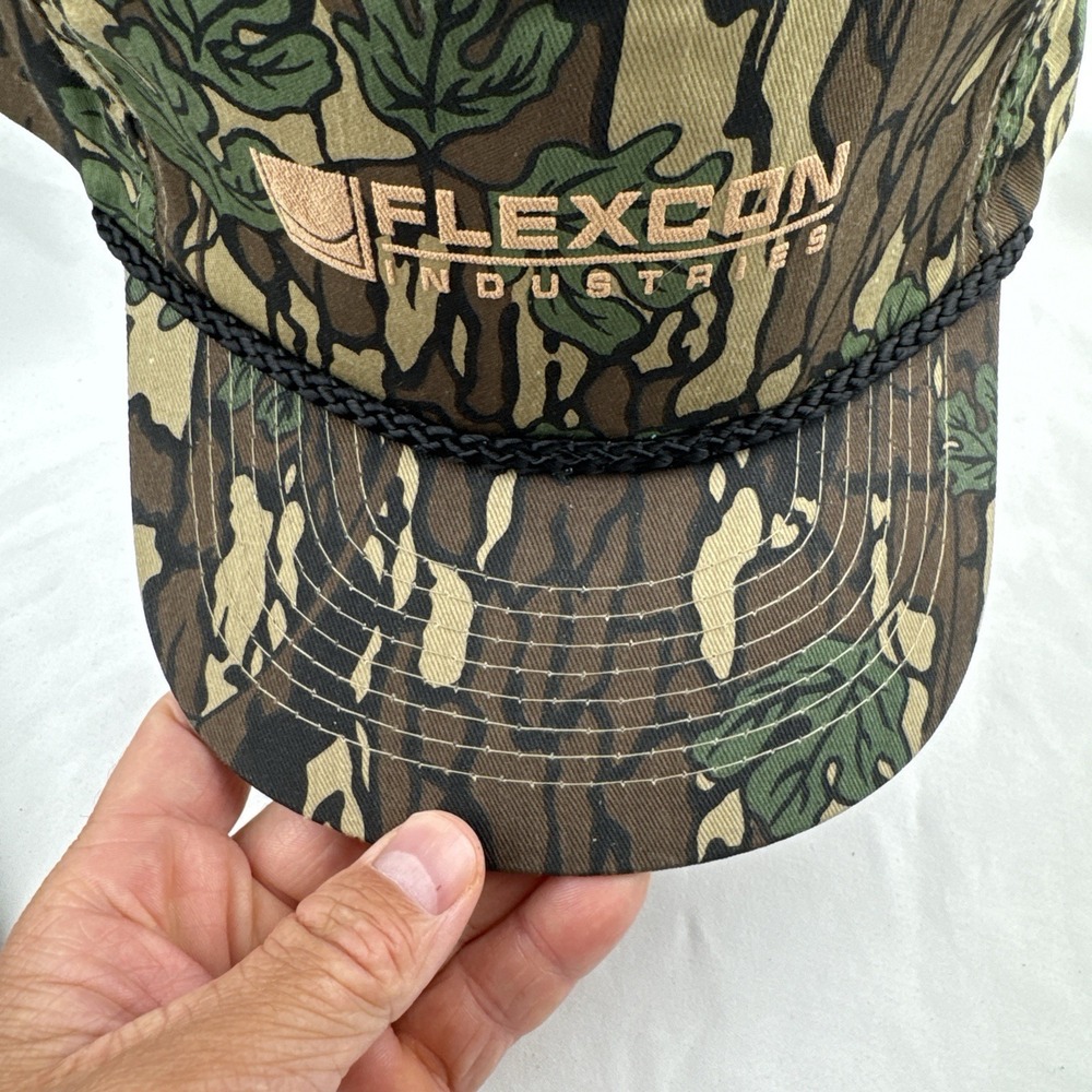 Vintage 90s Cobra Cap Camo Hat Flexcon Industries Rope Snapback Water Well Tanks - Picture 2 of 9